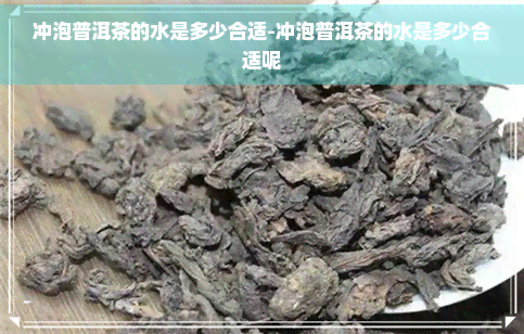 冲泡普洱茶的水是多少合适-冲泡普洱茶的水是多少合适呢