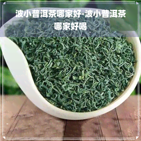 波小普洱茶哪家好-波小普洱茶哪家好喝