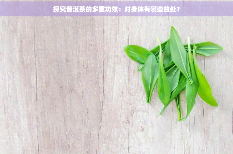 探究普洱茶的多重功效：对身体有哪些益处？